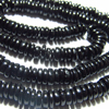 AAA - High Quality - So Gorgeous - BLACK SPINEL - Smooth Tyre wheel Shape Beads 15 inches Long strand size - 4 - 4.5 mm approx